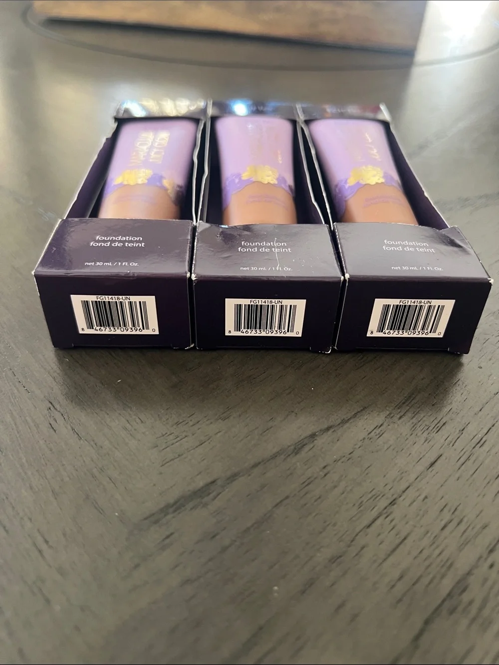 tarte Maracuja Juicy Glow Foundation - Purple & Gold Packaging shade 48N lotof3
